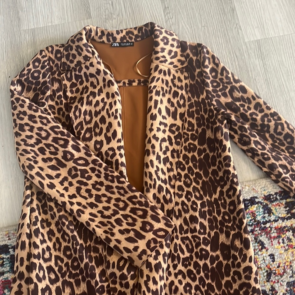 Zara Leopard Long Jacket